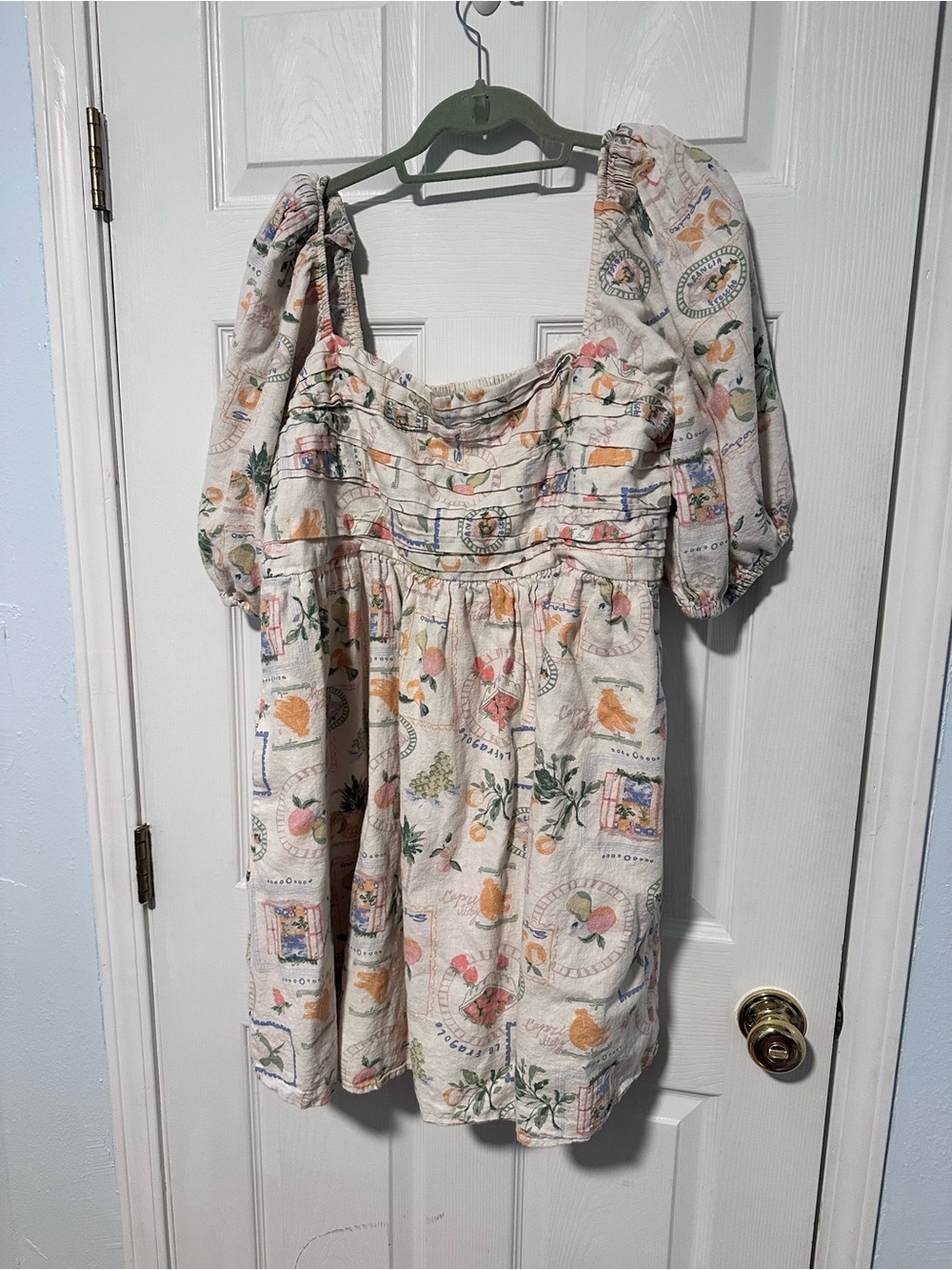 Abercrombie & Fitch Cream Multi Floral Smocked Sundress